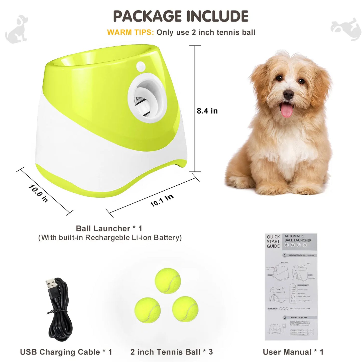 Lanzador automático de pelotas para perros