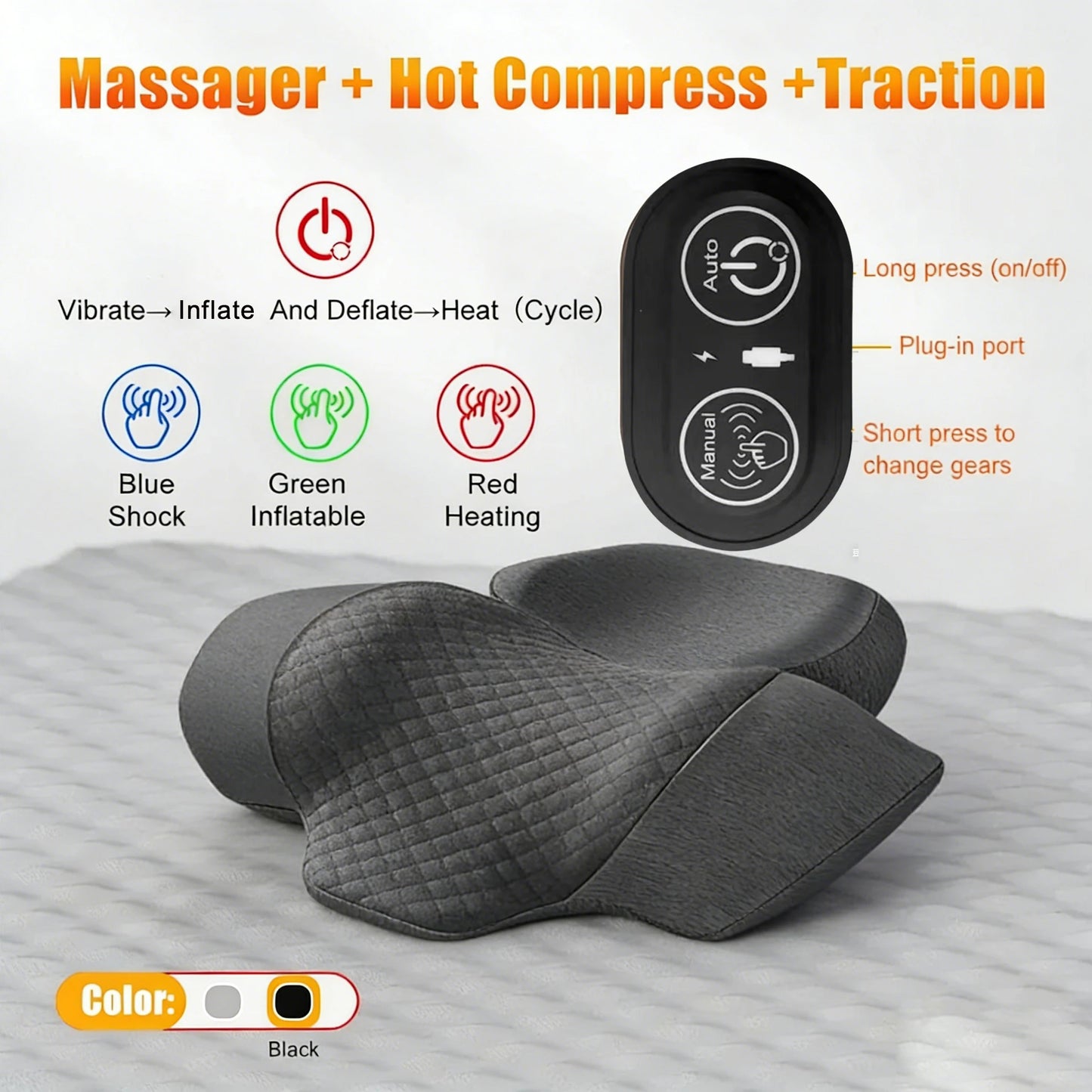 Almohada masajeador cervical con calor