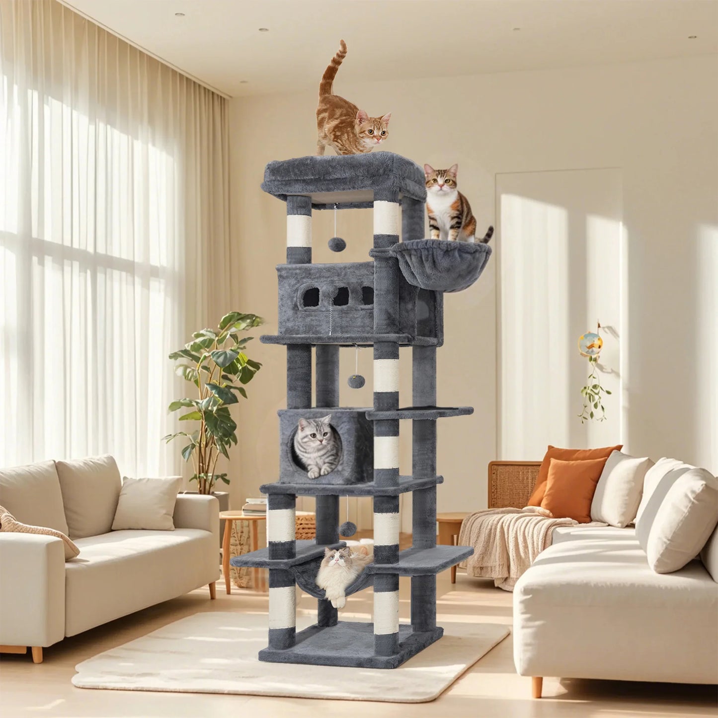 Árbol rascador para gatos 210 cm