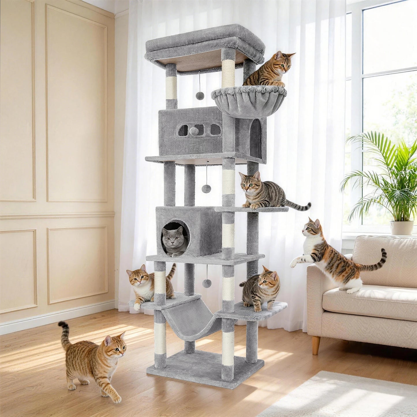 Árbol rascador para gatos 210 cm