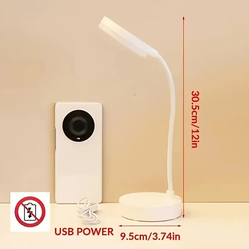 Lámpara de Escritorio LED USB Regulable con Cuello Flexible