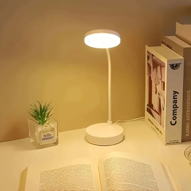 Lámpara de Escritorio LED USB Regulable con Cuello Flexible