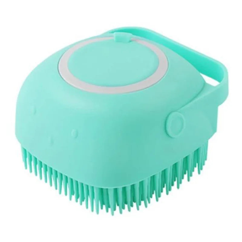 Cepillo de Baño para Mascotas con Dispensador de Champú de Silicona