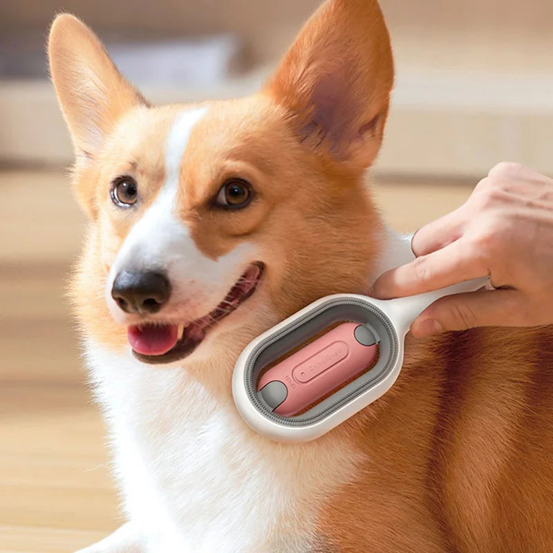 Cepillo Quitapelos para Mascotas con Depósito para Toallitas
