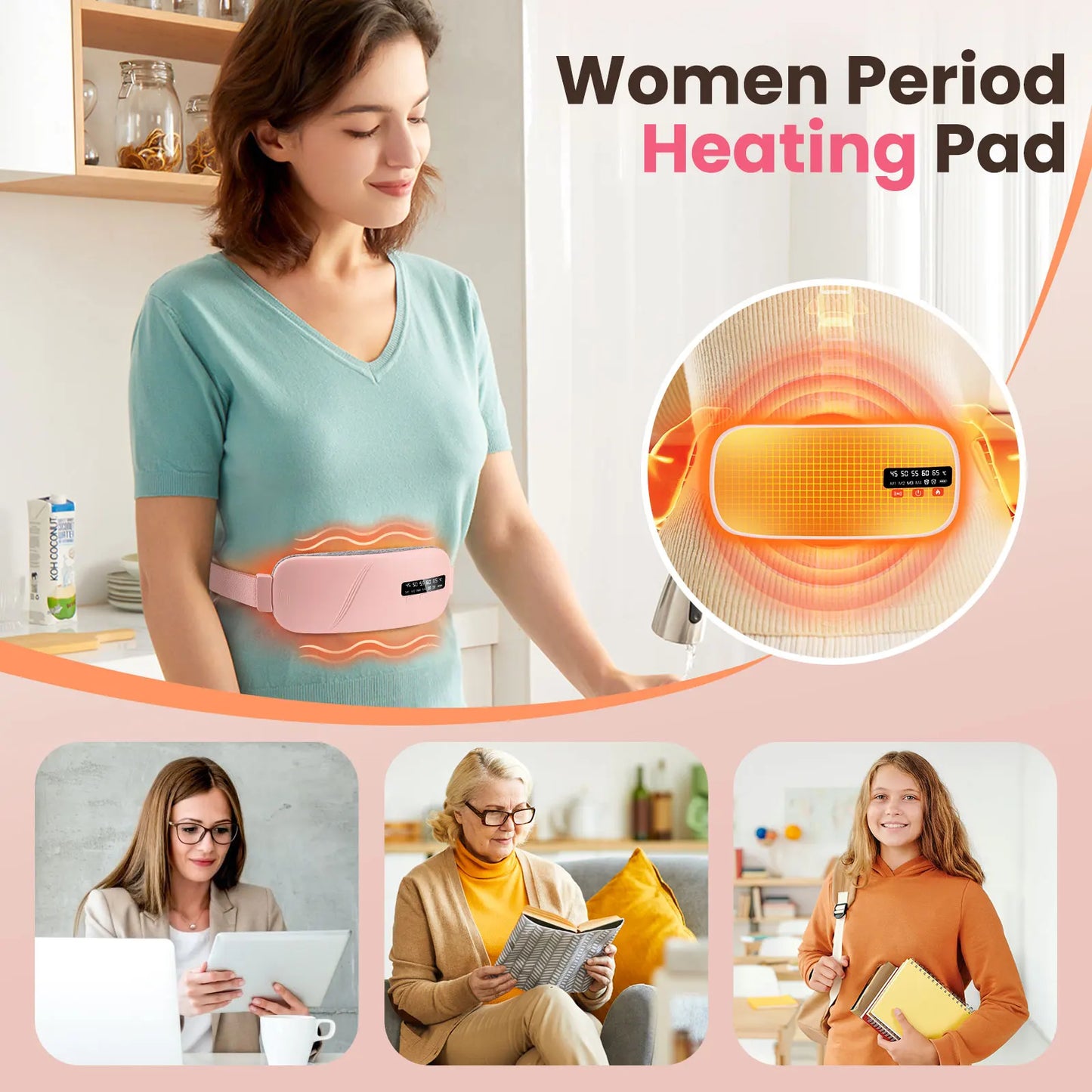 Cinturón térmico masajeador abdominal recargable