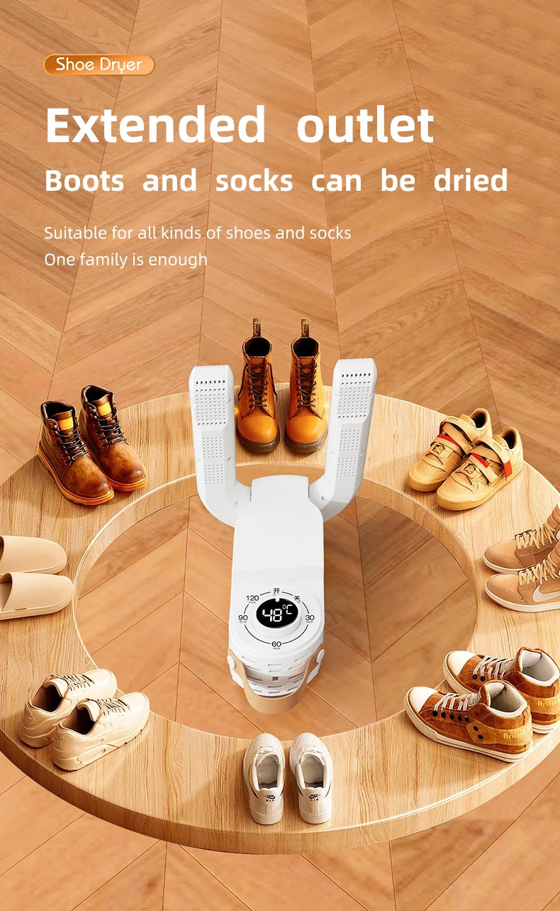 Secador de zapatos eléctrico con temporizador