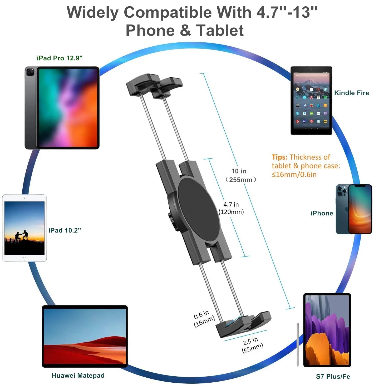 Soporte para tablet de coche ajustable