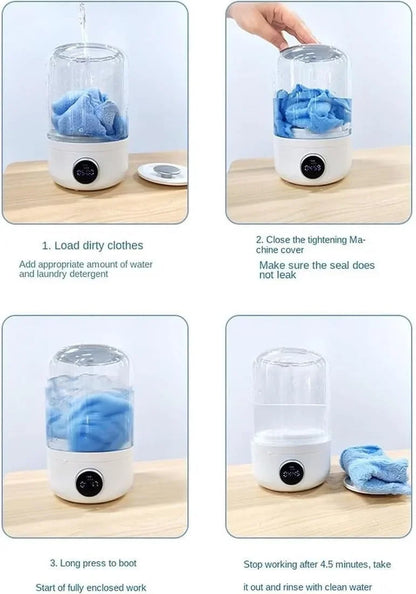 Mini lavadora portátil recargable 1L