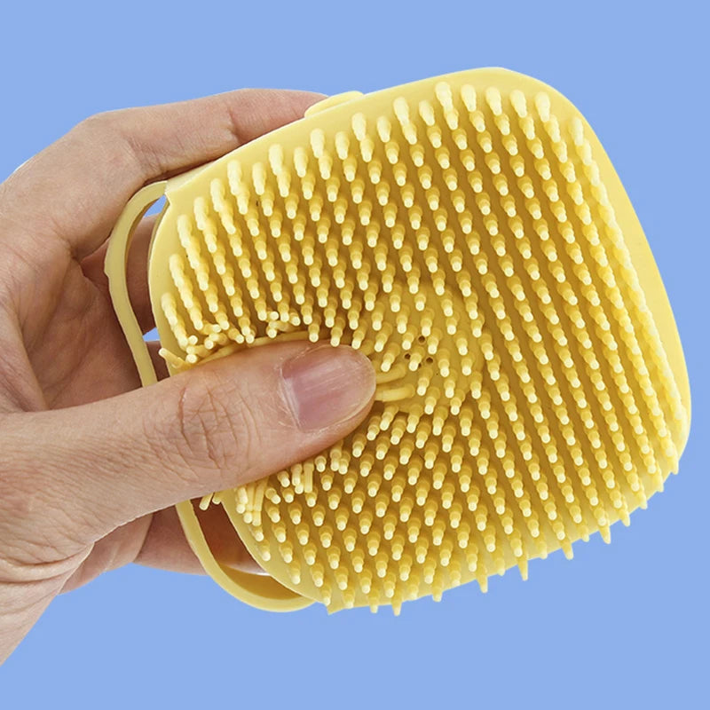Cepillo de Baño para Mascotas con Dispensador de Champú de Silicona