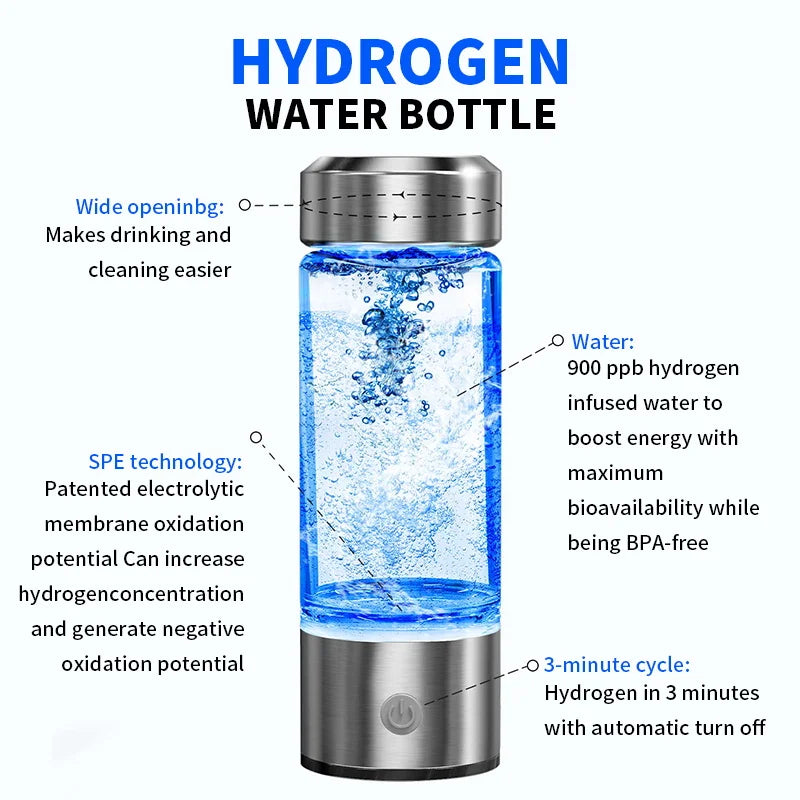 Botella generadora de agua con hidrógeno