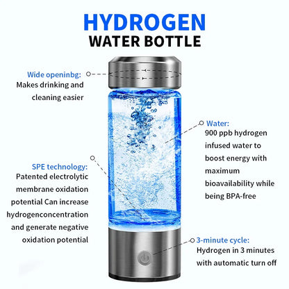 Botella generadora de agua con hidrógeno