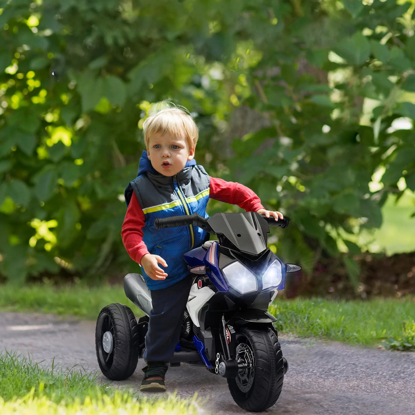 Moto Eléctrica Infantil 3+ con Luces y Música – Azul