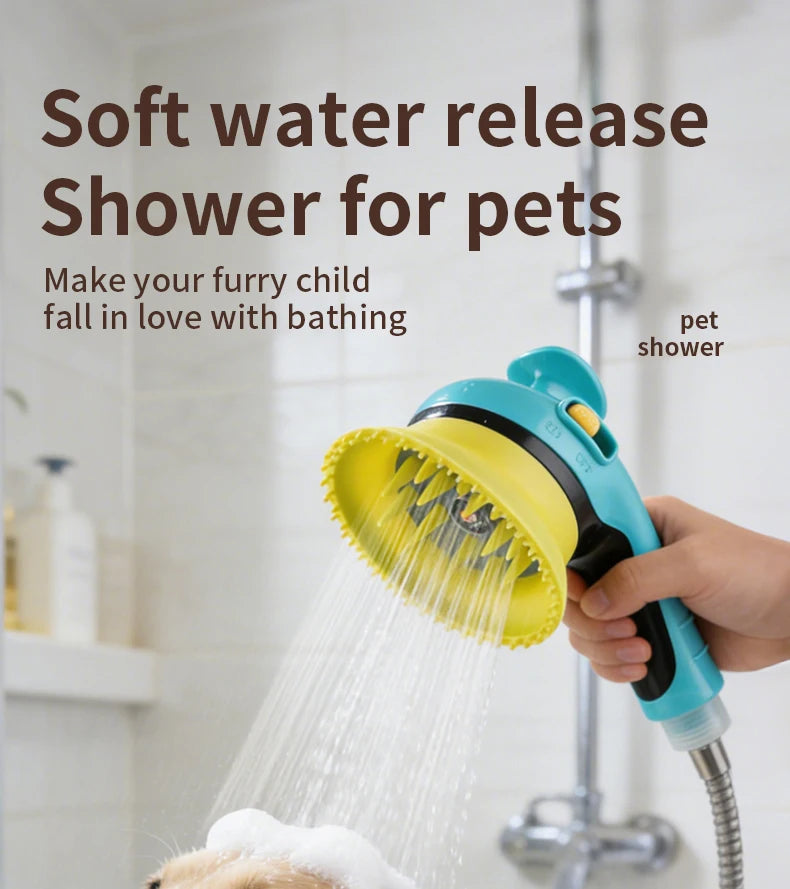 Ducha para Mascotas con Cepillo Masajeador