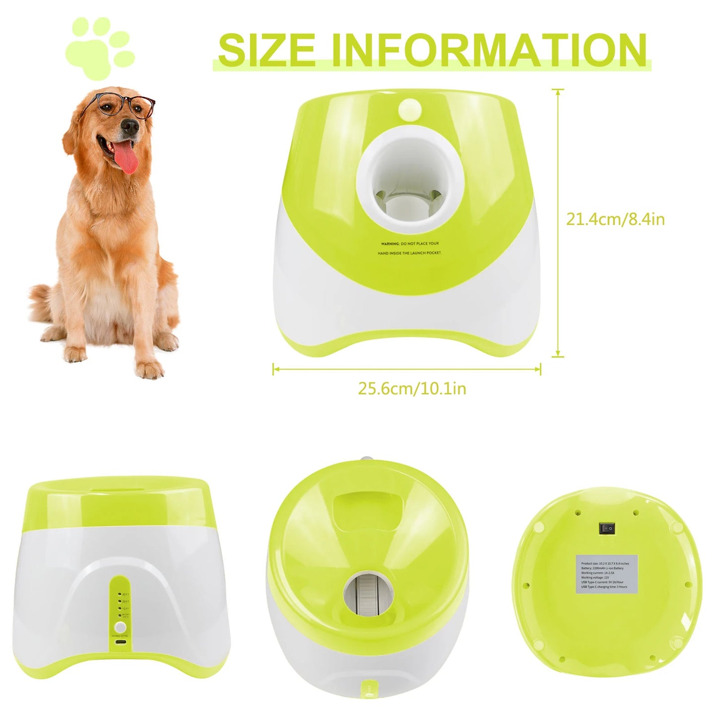 Lanzador automático de pelotas para perros