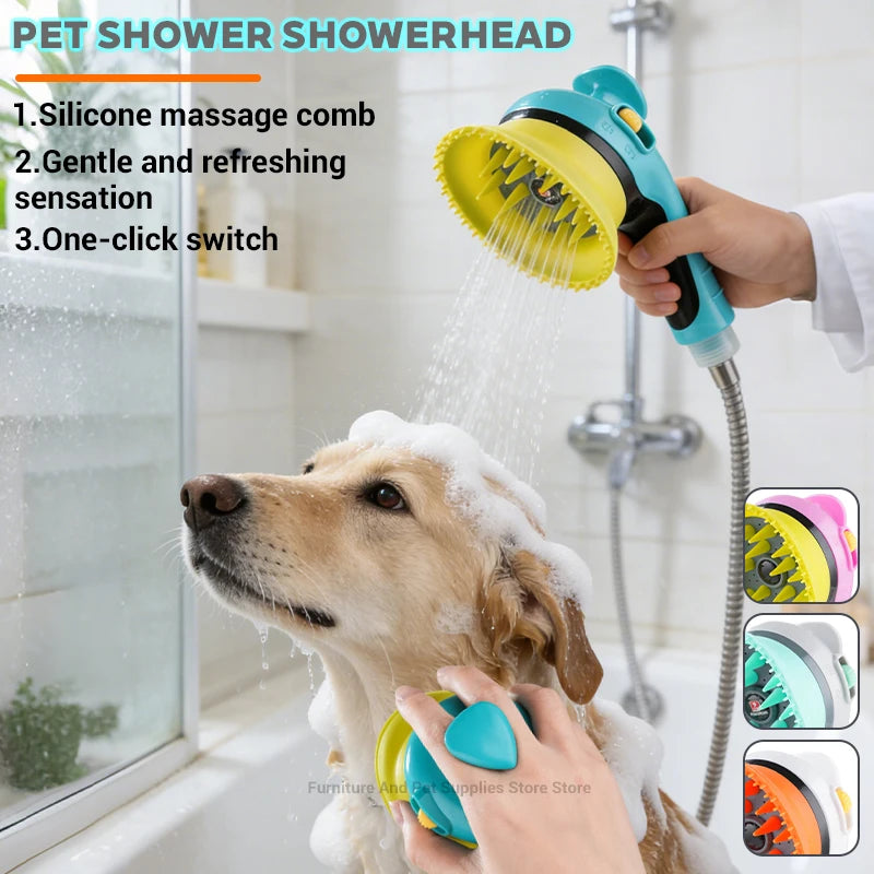 Ducha para Mascotas con Cepillo Masajeador