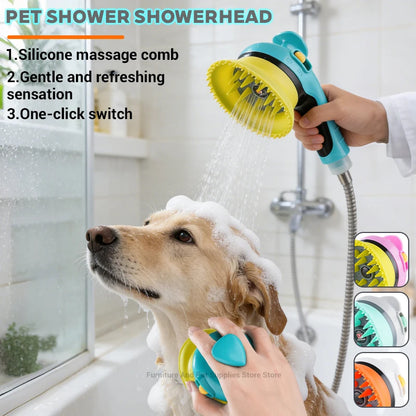 Ducha para Mascotas con Cepillo Masajeador