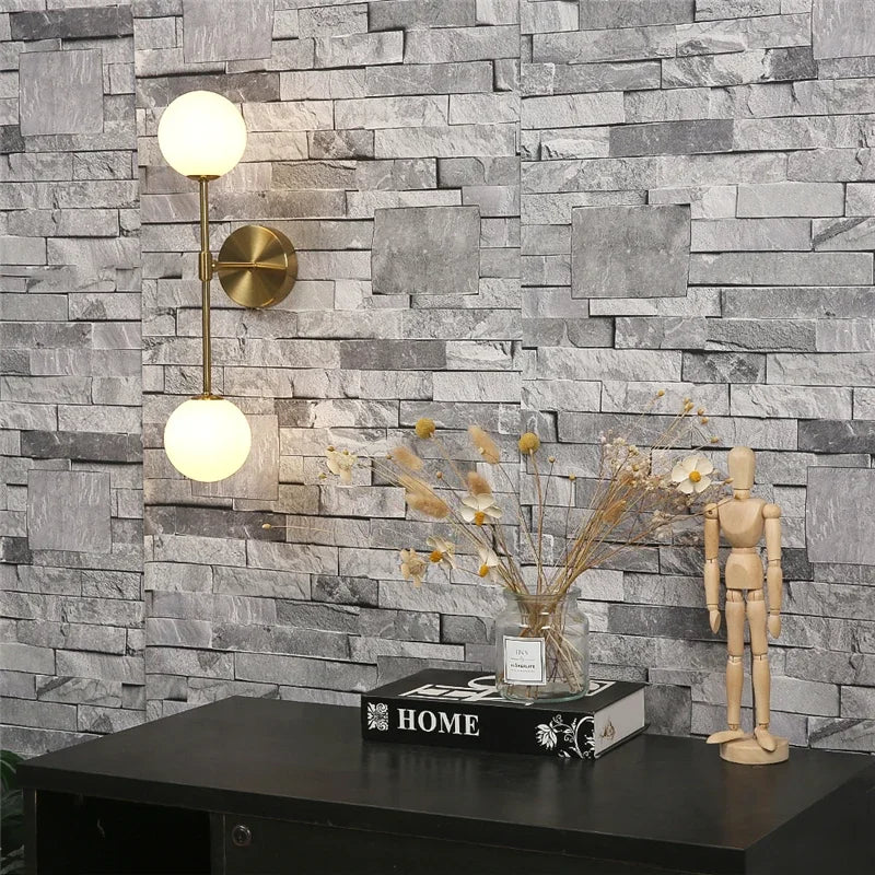 Aplique de Pared LED Moderno con Doble Esfera de Cristal