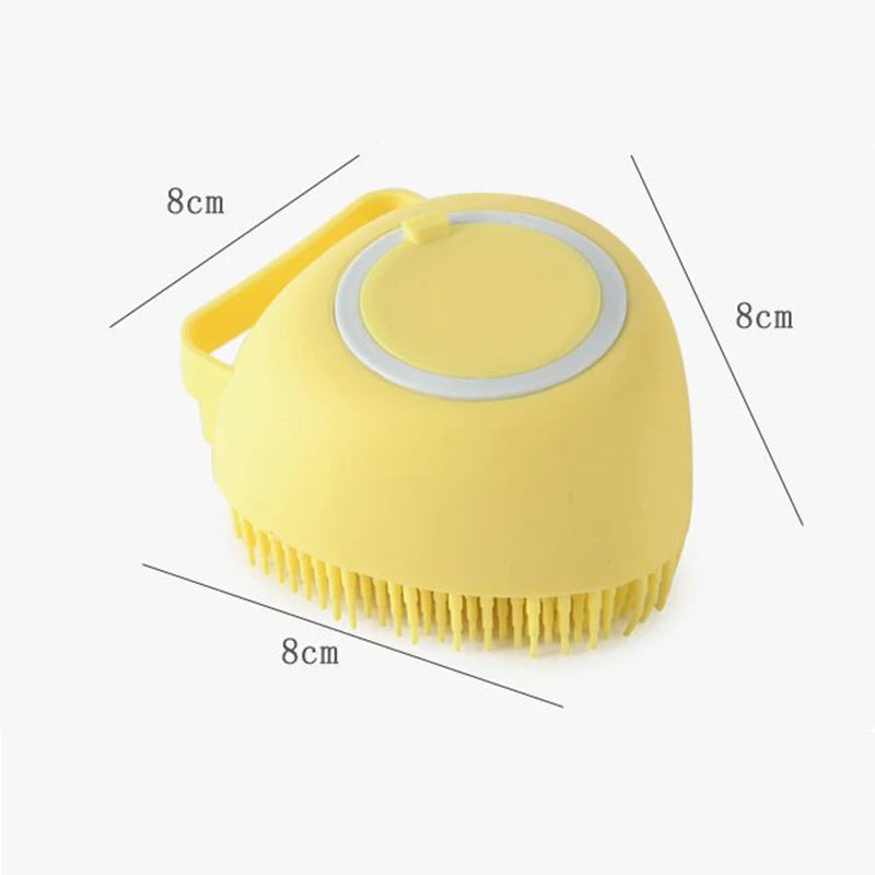Cepillo de Baño para Mascotas con Dispensador de Champú de Silicona