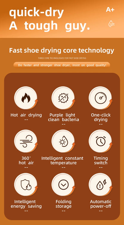 Secador de zapatos eléctrico con temporizador