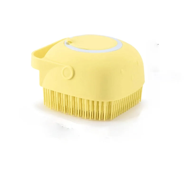 Cepillo de Baño para Mascotas con Dispensador de Champú de Silicona
