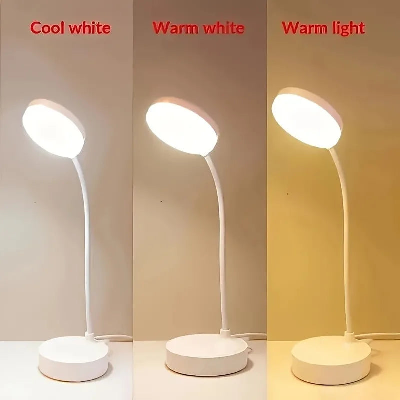 Lámpara de Escritorio LED USB Regulable con Cuello Flexible